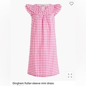 J.Crew Gingham flutter-sleeve dress NWT Size 6